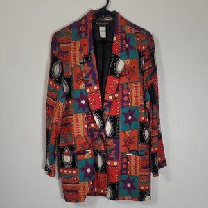 Vintage Requirements Women Southwestern Jacket Size 12/M Button Colorful Artsy